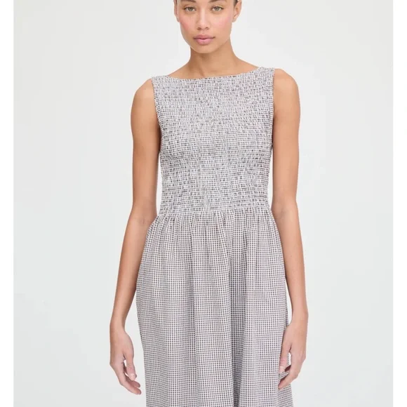 Hill House Cosimo Nap chocolate gingham maxi dress - Picture 5 of 10